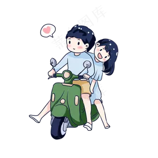 手绘卡通节情侣