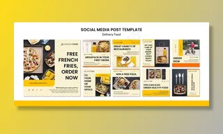 配送食品社交媒体帖子模板