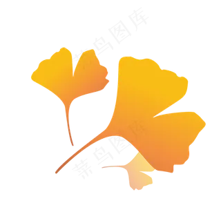 秋天黄色落叶植物简洁唯美渐变矢
