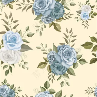 美丽的花朵无缝图案 美丽的花朵无缝图案
