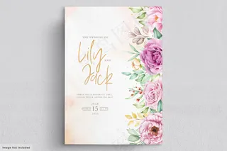 手绘花卉婚礼请柬