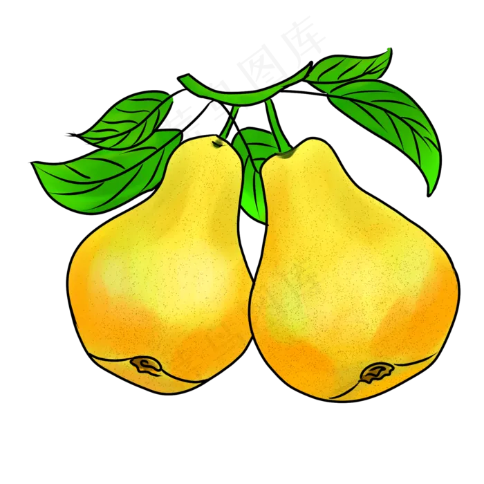 黄色的梨子(2000*2000px 300 dpi )psd模版下载