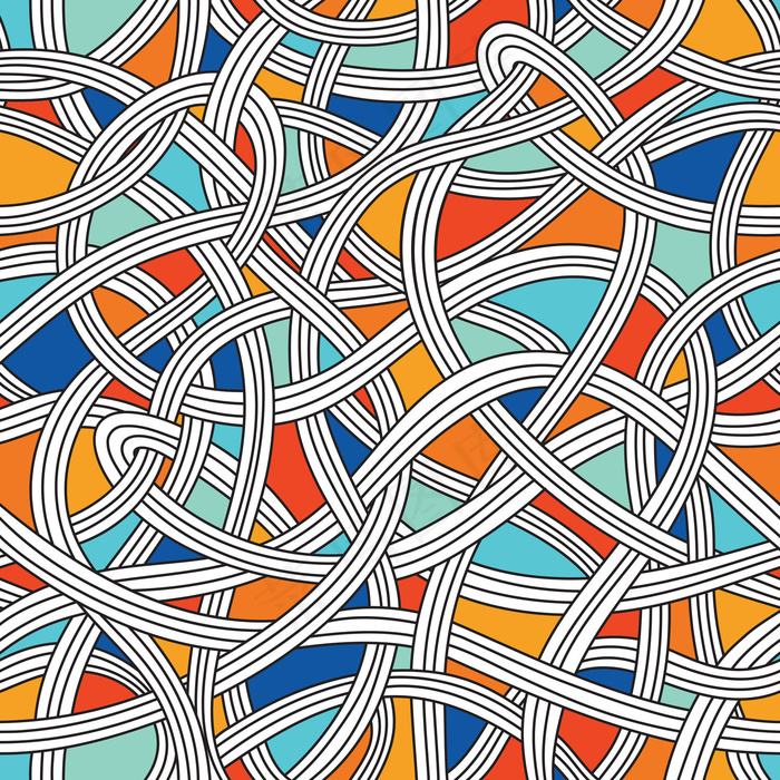 抽象波浪的无缝图案