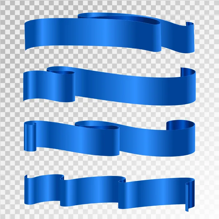 在透明背景上隔离的蓝丝带eps,ai矢量模版下载