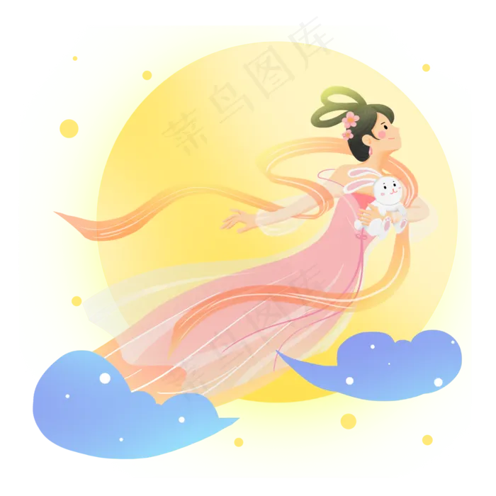中秋节嫦娥奔月月亮素材(2000X2000(DPI:300))psd模版下载