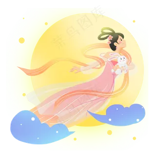 中秋节嫦娥奔月月亮素材
