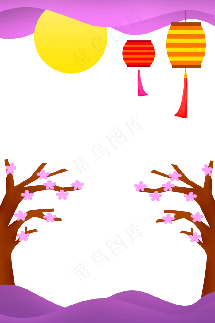 中秋剪纸风装饰(2000X3000(DPI:300))psd模版下载