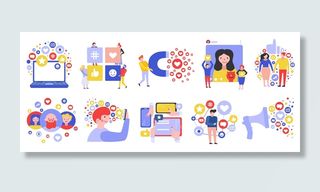 社交媒体网络组通信符号