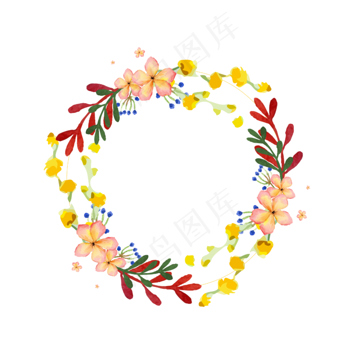 矢量手绘花边花环