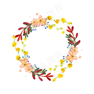 矢量手绘花边花环
