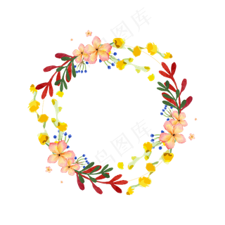 矢量手绘花边花环