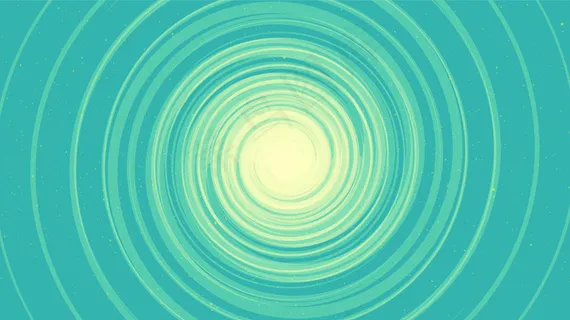 软蓝色星系背景上的滑稽螺旋黑洞。