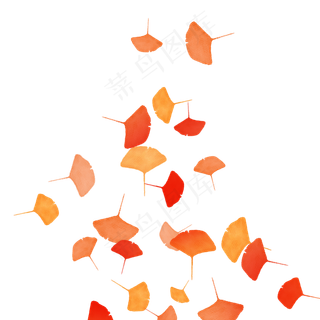 银杏叶飘落叶子掉落飘飞