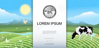 明亮的乡村草地景观背景