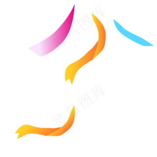 飞扬彩色彩带七夕