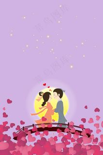卡通风七夕简约风景