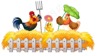 农场主题背景与农场动物