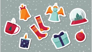 平面设计中的Cristmas元素集合