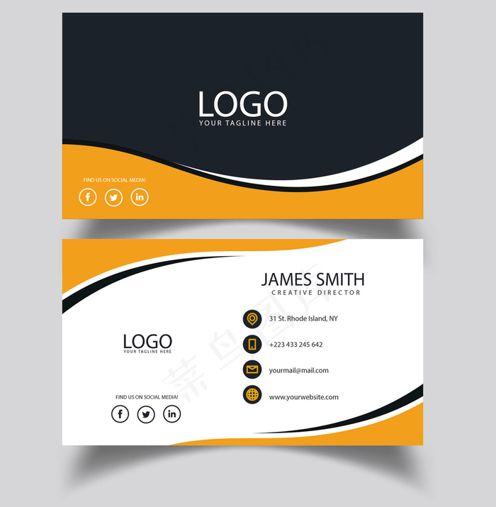 大气时尚创意名片设计模板