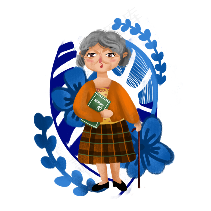 教师节历史老师造型插画设计可商