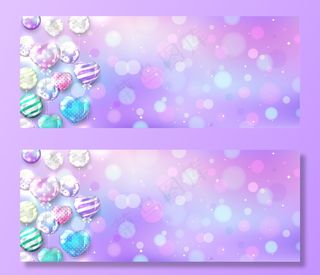 带复制空间的(bokeh)散景背景上的彩色气球