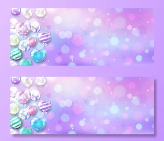 带复制空间的(bokeh)散景背景上的彩色气球