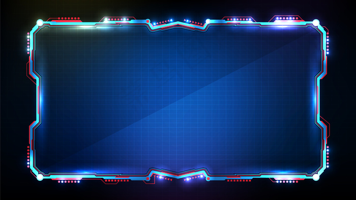 蓝色发光科技的抽象未来背景科幻画面hud用户界面