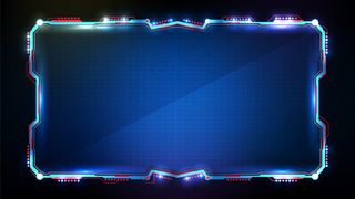 蓝色发光科技的抽象未来背景科幻画面hud用户界面