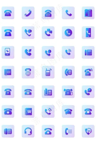 电话渐变扁平简约商务矢量图标icon