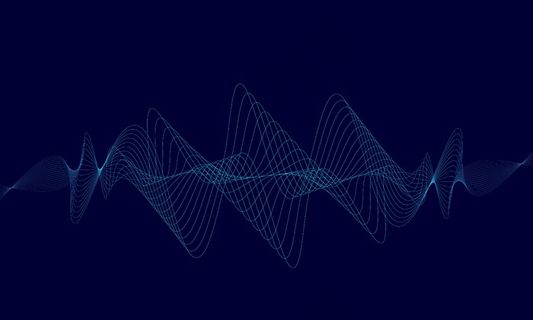 抽象蓝色数字均衡器，声波矢量