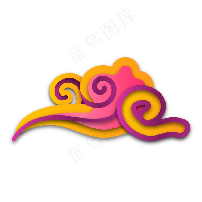 中秋节祥云云纹剪纸装饰