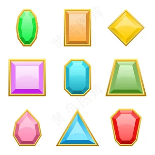 白色背景上独立的宝石设计插图