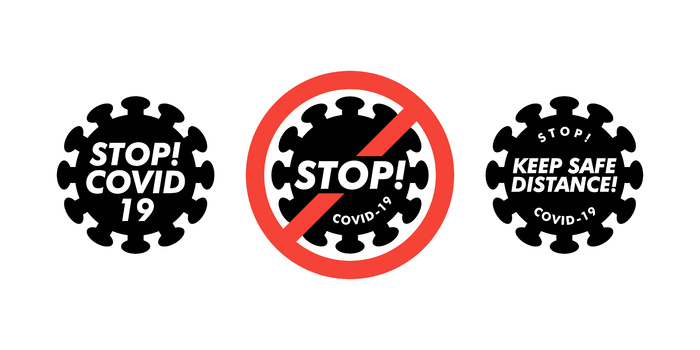 带有红色禁止标志的冠状病毒图标，2019-ncov 新型冠状病毒细菌。没有感染和停止冠状病毒的概念。危险的冠状病毒细胞。孤立的矢量图标eps,ai矢量模版下载