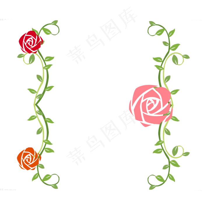 七夕节玫瑰花边框(2000X2000(DPI:300))psd模版下载