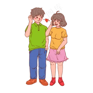 七夕情人节情侣谈恋爱一见钟情