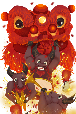 2021年牛气冲天新年喜庆牛年