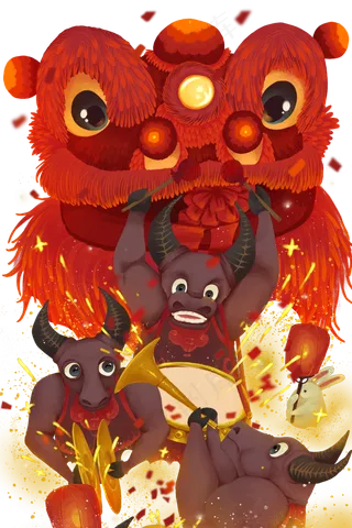 2021年牛气冲天新年喜庆牛年