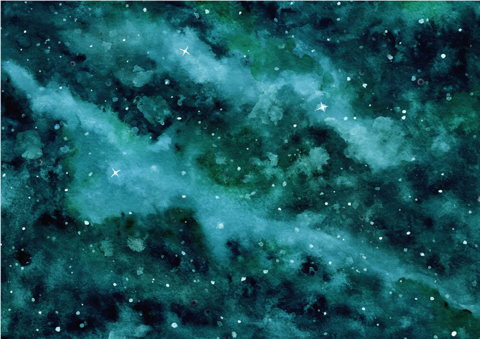 抽象的星空背景与水彩画