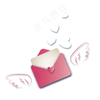 粉色信封天使翅膀