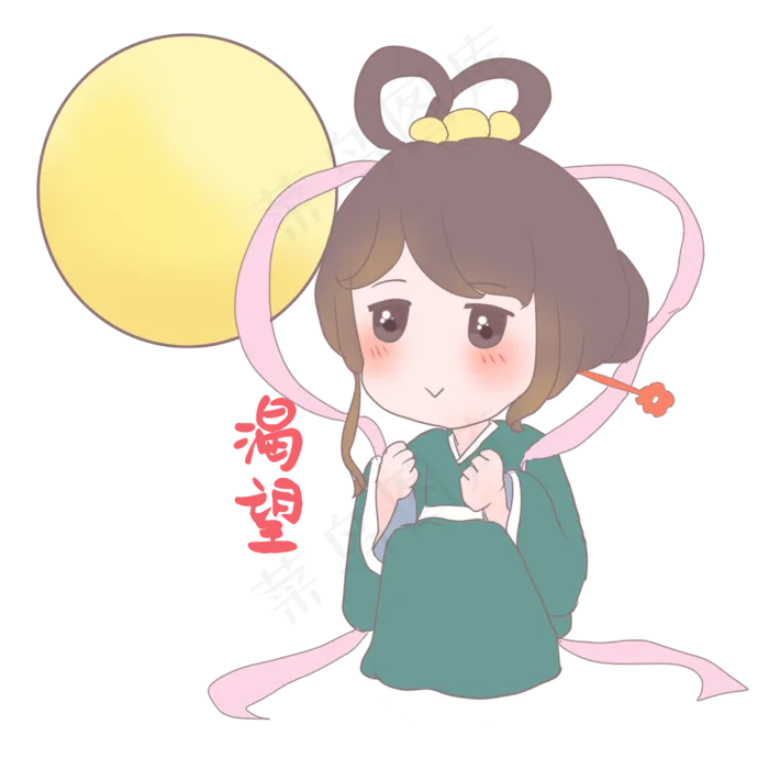 嫦娥渴望表情包(3000X3000(DPI:119))psd模版下载