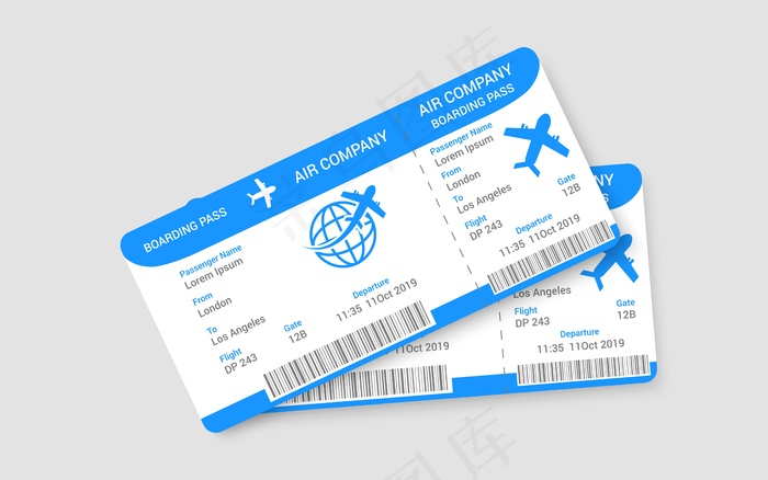 一对现实的机票概念