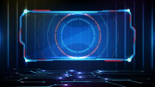 蓝色发光科技的抽象未来背景科幻框架hud ui