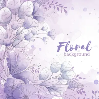 水彩花卉的自然背景