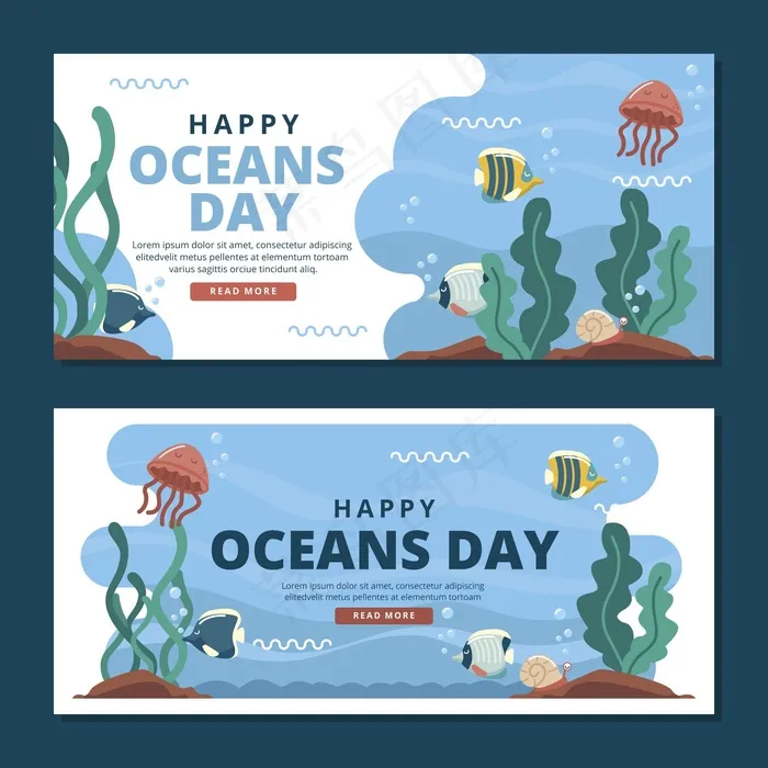 世界海洋日横幅bannereps,ai矢量模版下载