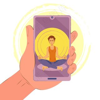 智能手机在线瑜伽课程概念