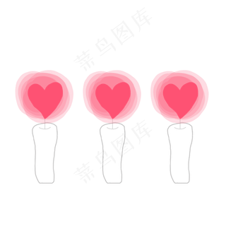 爱心蜡烛卡通手绘素材免费下载