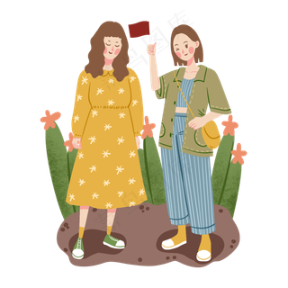 国庆节假期出游少女