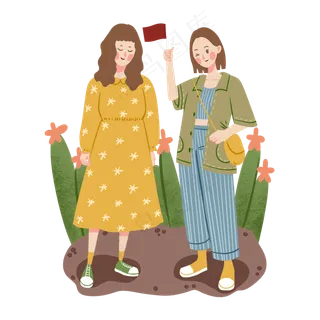 国庆节假期出游少女