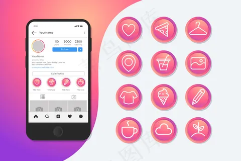 Instagram gradient故事亮点
