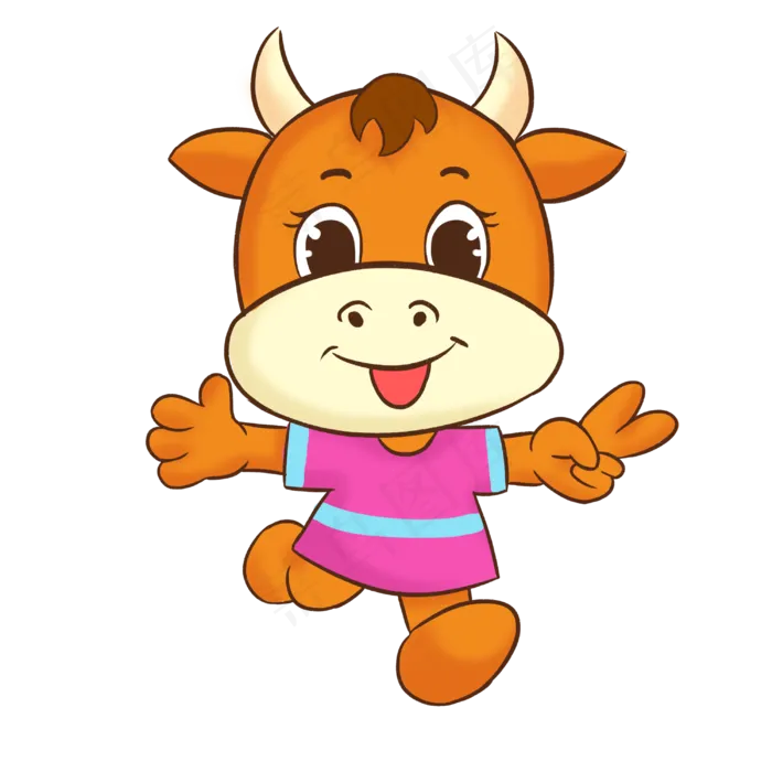 牛年可爱小牛(3000X3000(DPI:300))psd模版下载